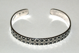 925 Sterling Silver Detailed Open Cuff Bracelet - Mexico - £47.95 GBP