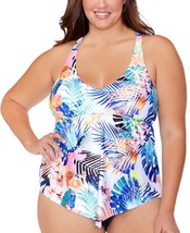 MSRP $58 Raisins Curve Trendy Plus Size Trinidad Tankini Top White Size 20W - £15.43 GBP