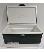 Vintage Coleman SteelBelted Metal Green White Cooler Ice Chest  - $49.45