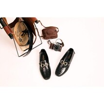 The Pisa Black Leather Bit Drive Loafer Men Shoe image 6