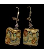 Vintage Sterling Silver Marble Crystal Earrings - $558.40 MXN