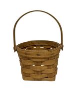 Longaberger 1987 Round Top Square Bottom Basket 4” Small Handwoven USA MKB - $260.46 MXN
