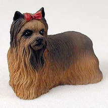 YORKIE DOG Figurine Statue Hand Painted Resin Yorkshire Terrier Gift Pet... - £28.65 GBP