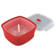 Microwave Steamer and Storage Container -Rectangular - 3 Piece Set - £5.64 GBP