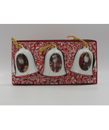 HALLMARK SET OF 3 PORCELAIN SANTA CLAUS BELL ORNAMENTS - €8,43 EUR