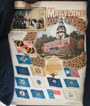 Old Maryland Lot-Poster of State House &amp; Colony Flags +2 Pins +2 Bumper ... - £9.59 GBP