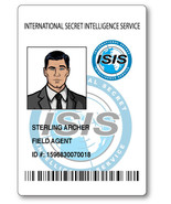 STERLING ARCHER FROM ARCHER ID NAME BADGE TAG PROP HALLOWEEN COSPLAY MAGNET BACK - €14,11 EUR