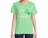 St. Patrick&#39;s Day Women&#39;s No Luck Needed Graphic T-Shirt, Green Size XXX... - $15.79