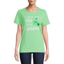 St. Patrick&#39;s Day Women&#39;s No Luck Needed Graphic T-Shirt, Green Size XXX... - £12.65 GBP