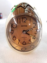 Rhythm Silver Egg Quartz Alarm Clock - £50.63 GBP