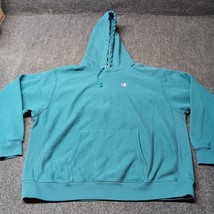 VTG Champion Reverse Weave Hoodie Adult 3X Teal Blue Fleece Sweater Sweatshirt - £28.22 GBP