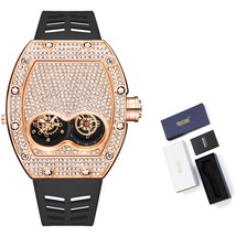 2022 New Styl Men Fashion Watch Bling-ed Iced Out Case Silicone Yellow Strap Wri - £187.18 GBP