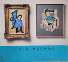 David HOCKNEY- Original Exhibition Poster - Moma Nyc - 28&quot;x25&quot; -VERY Rare - 1988 - £444.90 GBP