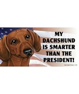 My Dachund RED is smarter than the president! USA FLAG Car Fridge Dog Ma... - £5.39 GBP