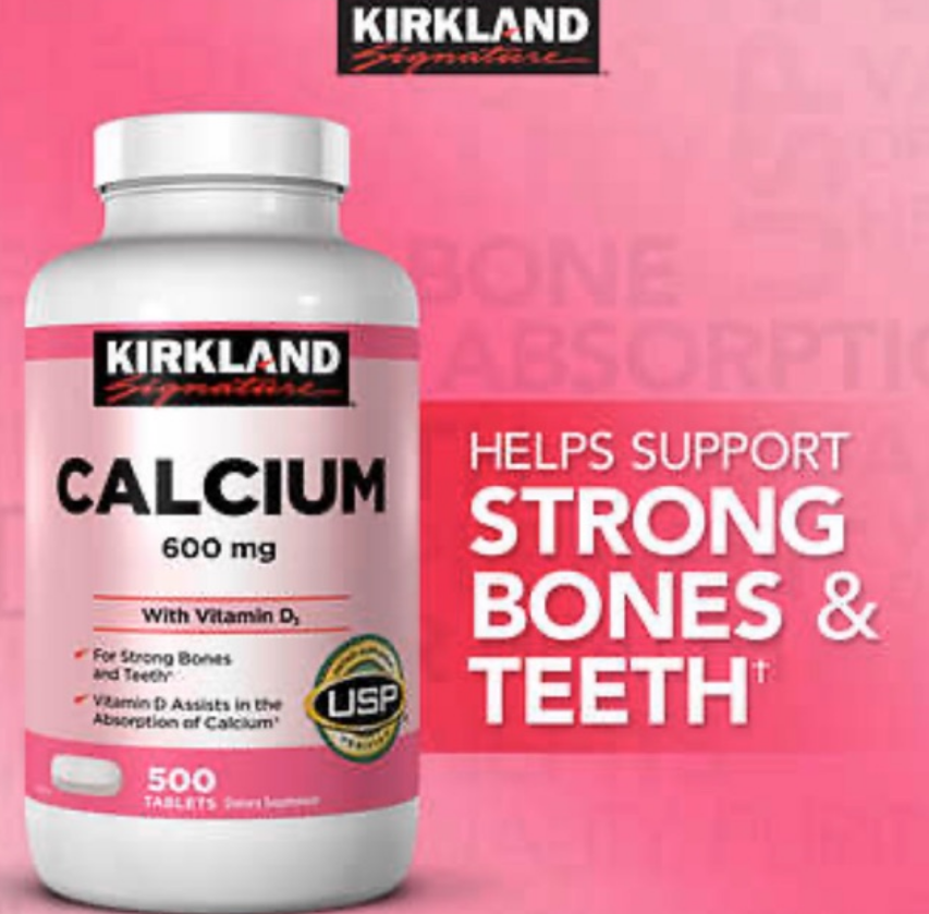 kirkland signature calcium 600mg with vitamin d3 500's support strong bones