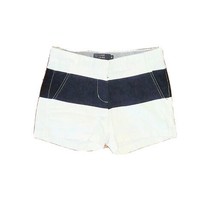 J.CREW Shorts Blue White Women Pockets Chino Size 00 Color Block - £15.57 GBP
