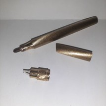 Vintage Max Factor Hollywood Gold Tone Metal Liner Pencil Tube &amp; Sharpen... - £11.87 GBP