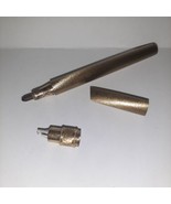 Vintage Max Factor Hollywood Gold Tone Metal Liner Pencil Tube &amp; Sharpen... - £11.85 GBP
