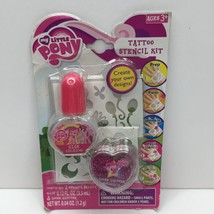 My Little Pony Tattoo Stencil Kit Pretend Play Glue Glitter Create Desig... - $9.99