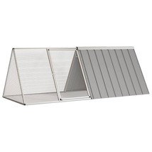 vidaXL Rabbit Cage Grey Galvanized Steel Large Rabbit Cage Triangular - $4,848.51 MXN