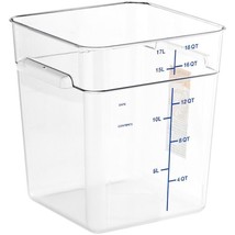 Vigor 18 Qt. Clear Square Polycarbonate Food Storage Container w/ Blue &amp;... - £60.02 GBP