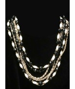 ESTATE NECKLACE FACETED BEADS GOLD CHAINS LAYERED MULTI STRAND 19&quot; PUSH ... - €4,28 EUR