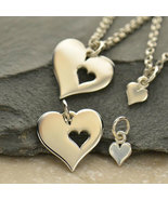 Sterling Silver Heart Charm with Heart Cutout and Heart Set - $60.36 CAD