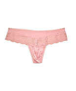 VICTORIA&#39;S SECRET Lace Panties Thongs Large L NEW String Blush Pink VS - $11.97