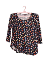 Chelsea &amp; Theodore Long Sleeve Pocket TShirt Size Large Multicolored Floral - £6.78 GBP