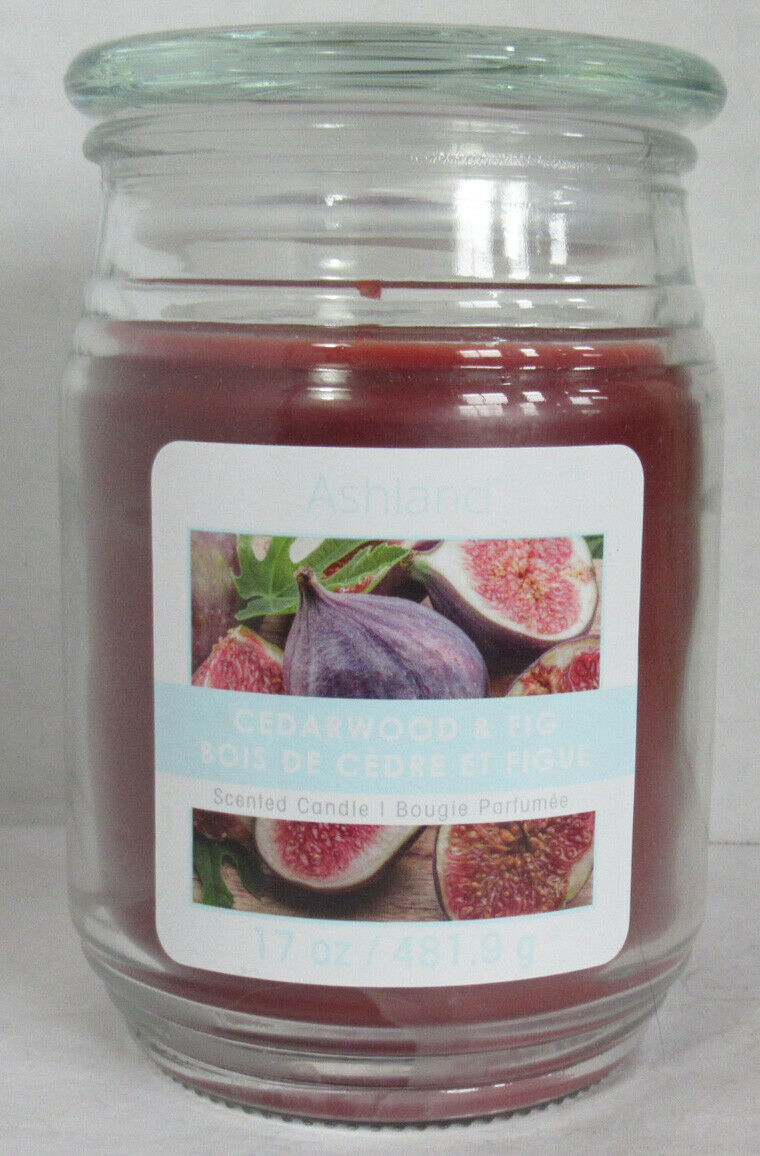 Primary image for Ashland Scented Candle NEW 17 oz Large Jar Single Wick CEDARWOOD AND FIG summer