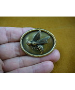 (b-bee-214) Bumble bee honey bees Hornet oval brass pin pendant love bug... - $337.24 MXN