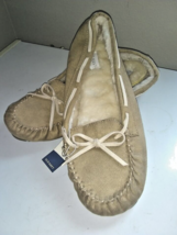 Old Navy Faux Fur Slip On Moccasin Slippers Beige Women&#39;s Size 10 - £15.65 GBP