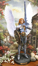 Ebros Large 18&quot;H Colorful Saint Archangel Michael Holding Sword &amp; Shield... - $129.99
