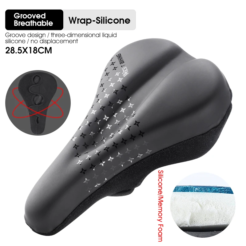 WEST BI Comfortable Bike Saddle Cover Road Bicycle Waterproof PU Leather  Memory - $125.41