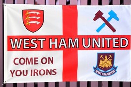 West Ham Football Club Flag 3x5ft Banner Polyester Red White - £14.20 GBP