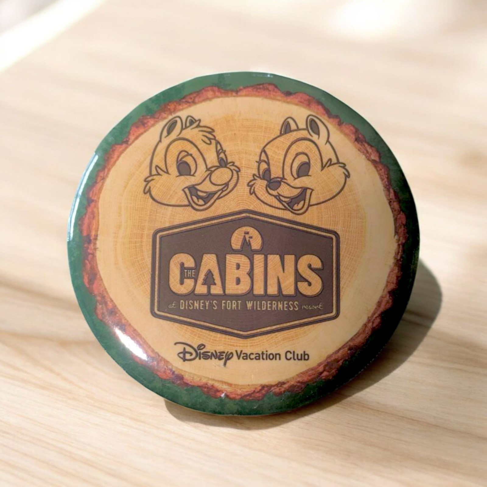 Disney Vacation Club The Cabins Fort Wilderness Resort Pin Pinback 3&quot; Bu... - $3.91