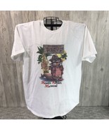 Vintage 90s Monte Alban Mezcal Tequila Worm Beach Party White USA T Shir... - £11.66 GBP