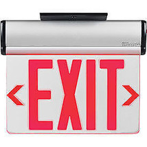 Surface Mount LED Edge Lit Exit Sign Red Letters w/ Nickel-Cadmium Battery - £100.41 GBP