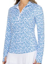 Nwt Tommy Bahama Coral Reef Blue White Long Sleeve Mock Golf Shirt M L &amp; Xl - £47.17 GBP