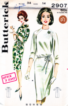 Misses&#39; DRESS Vintage 1960&#39;s Butterick Pattern 2907 Size 14 - $12.00