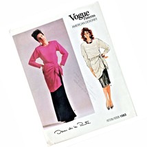 Vogue 1563 Sewing Pattern Oscar de la Renta Misses Top Skirt Uncut 1985 Sz 10 - £19.41 GBP