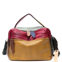 Design Sprayed Color Genuine Leather Handbags Women Vintage Casual Top-handle Pi - £97.12 GBP