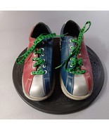 Dexter Bowling Shoes Unisex Size 8 Red Blue Gray Rental Style Lace Up - $527.41 MXN