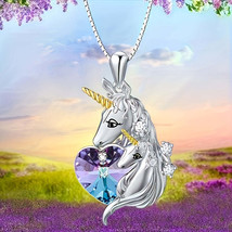 Elegant Unicorn Love Necklace Perfect Holiday  Birthday Gift - £15.69 GBP