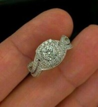 14K White Gold FN 1.60CT Round Lab-Created Diamond Engagement Bridal Rin... - $1,468.09 MXN