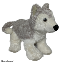 Animal Adventure Husky Puppy Dog Gray White Plush Stuffed Animal 2009 14&quot; - £31.65 GBP