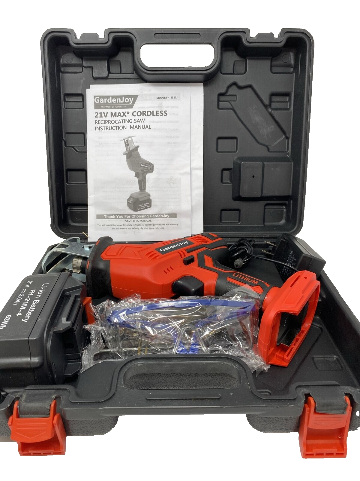 Garden Joy 21V Max Cordless Reciprocating Saw in Case - $28.49