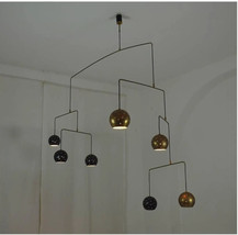 Lampadario mobile in ottone antico metà secolo anni &#39;50 Diabolo industriale - £591.39 GBP