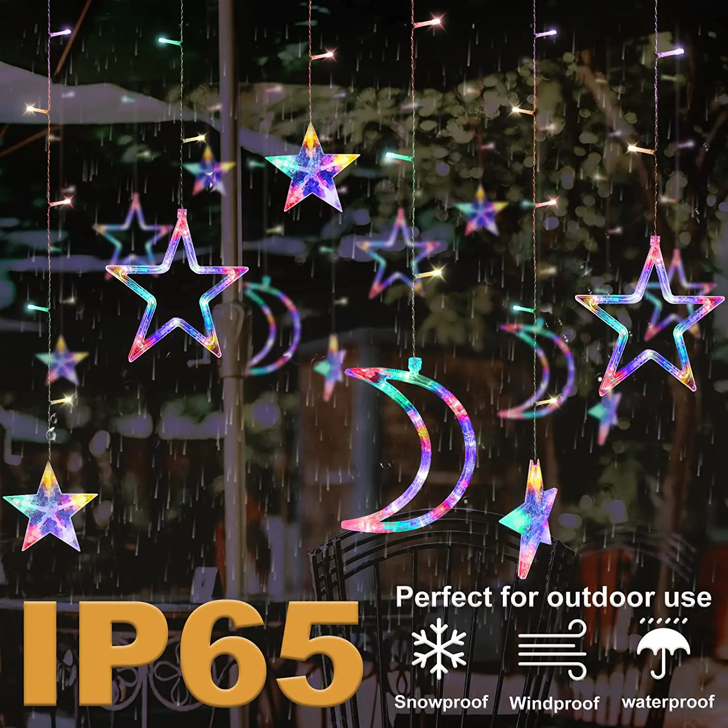  Moon Solar Power LED Fairy String Lights for Garden Decor 8 Mode Christmas Gar  - £76.37 GBP