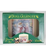 DONA GELSINGER CHRISTMAS SNOWMAN CANDLE GLOWING ART GLOWS WHEN LIT HOLID... - €20,62 EUR